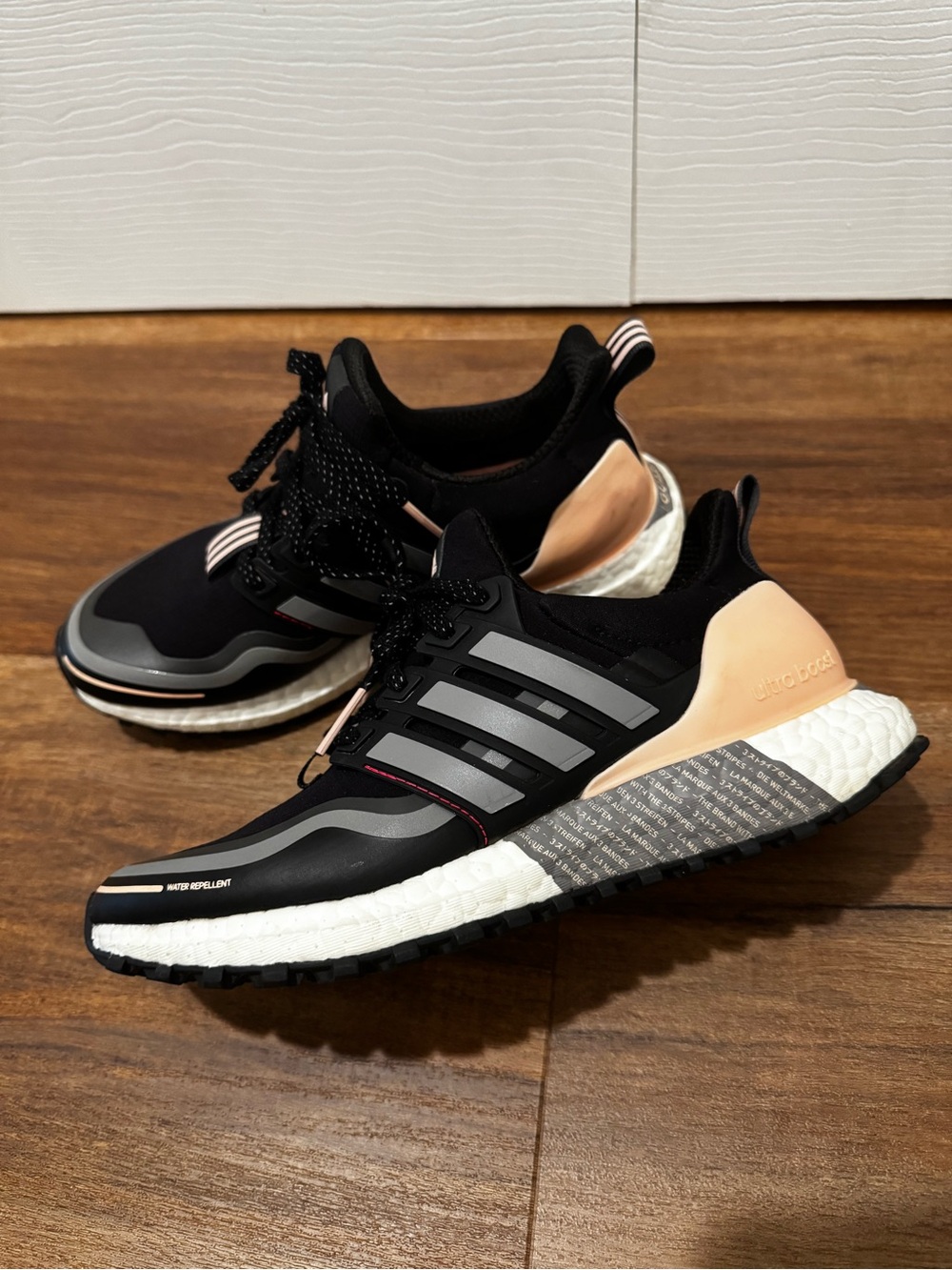 Adidas Black & Peach Ultraboost Performance Sneakers